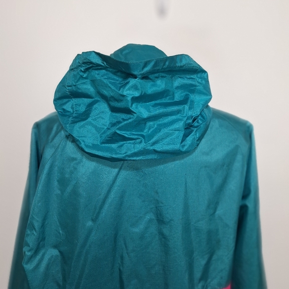 Vintage Outrageous Sports Blue Pink Y2K Retro Hooded Windbreaker Jacket Size 2XT - Picture 6 of 12